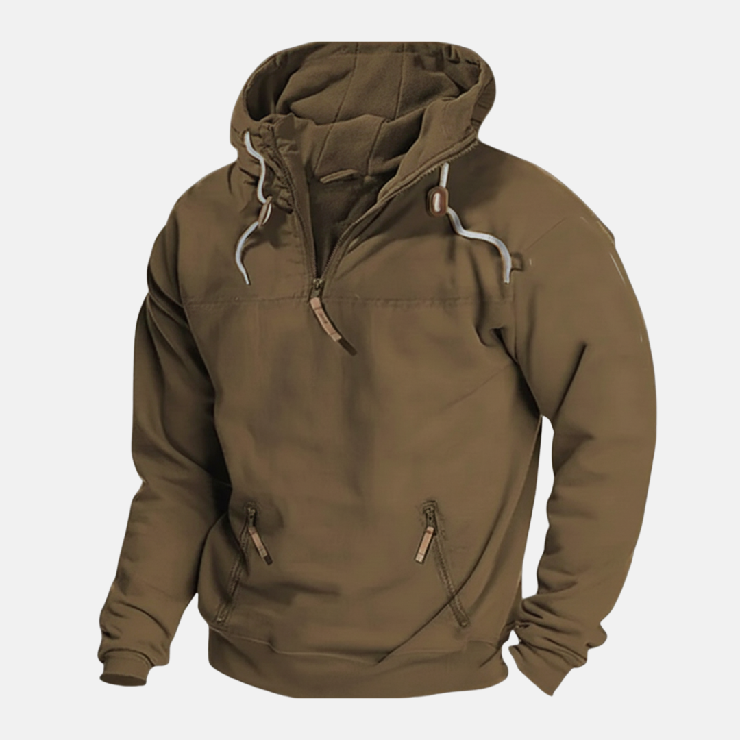 Casual Fit Zip Up Hooded Sweatshirt