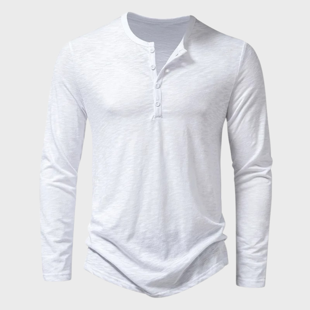 Classic Casual Long Sleeve Henley Shirt