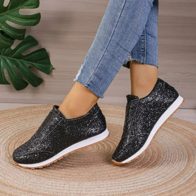 Comfortable Glitter Slip-On Shoes for Women