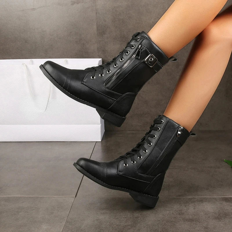 Trendy Ankle Lace Up Boots