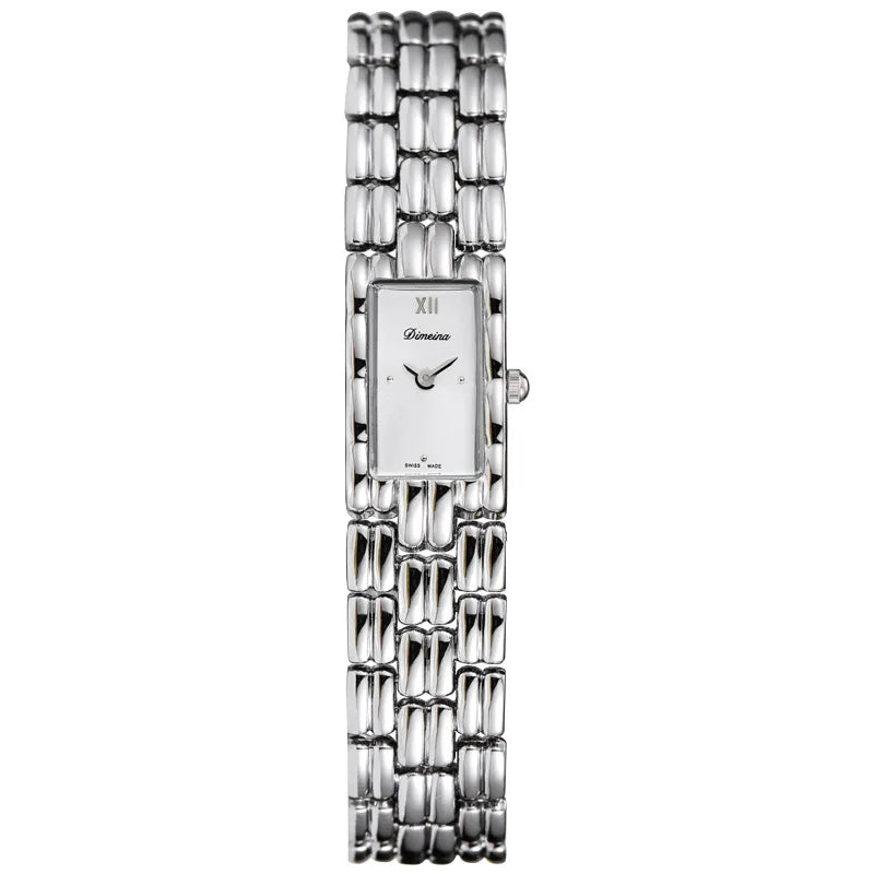 Elegant Rectangular Watch with Link Band