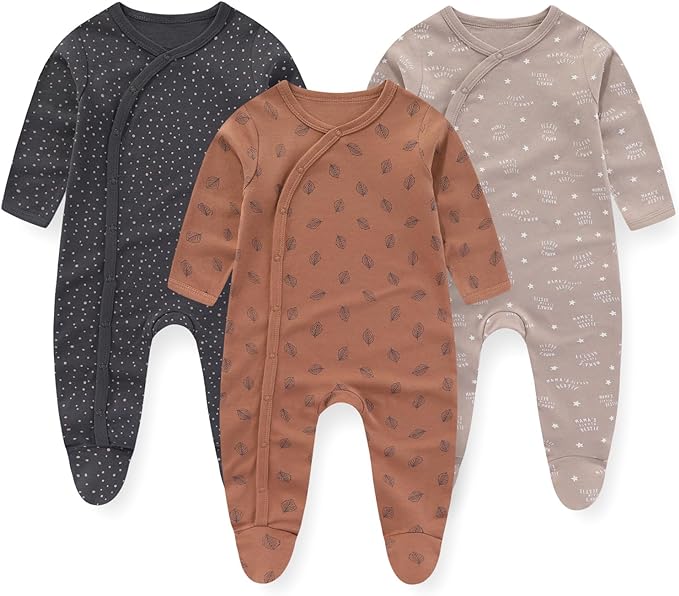 Baby Rompers 3-12 Months - Set of 3 Pieces-SET C-3 - 6 months-Nora Luxe