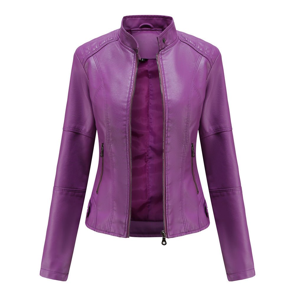 Classic Fit Women's Leather Zip Jacket