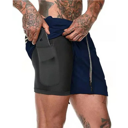 Athletic Men's 2-in-1 Sport Shorts for Active Wear
