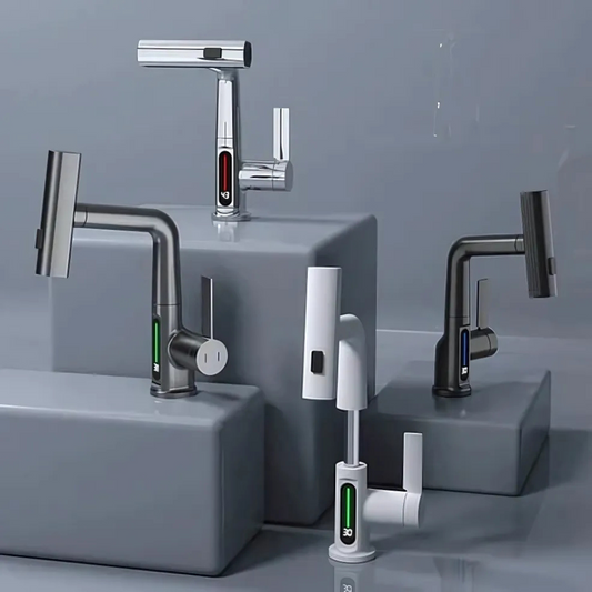 Adjustable Waterfall LED Sink Faucet - Olytrend