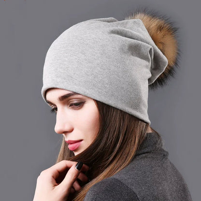 Warm Cozy Pom Pom Winter Beanie for Women