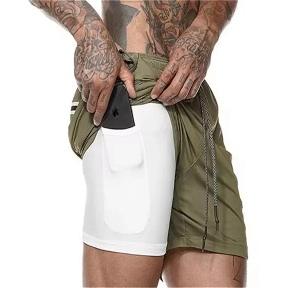 Athletic Men's 2-in-1 Sport Shorts for Active Wear