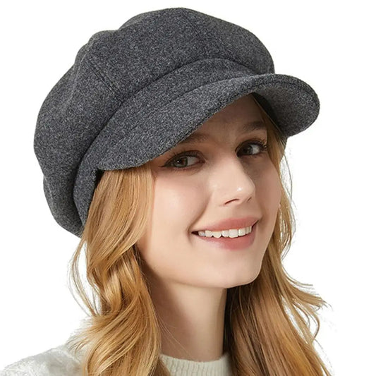 Fitted Women's Newsboy Cap - Simple Chic Design - Nocini