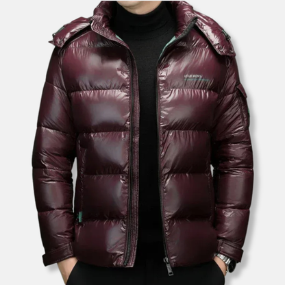 Shiny Waterproof Puffer Coat - Nocini