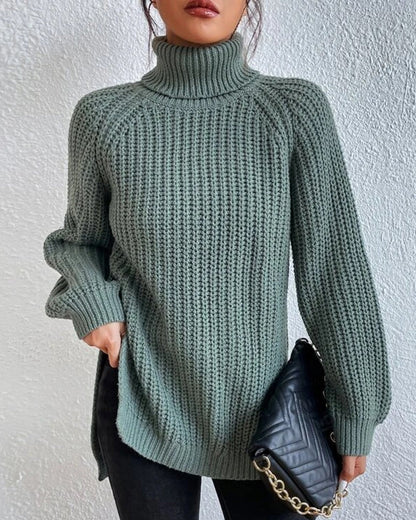Warm Ribbed Knit Winter Sweater
