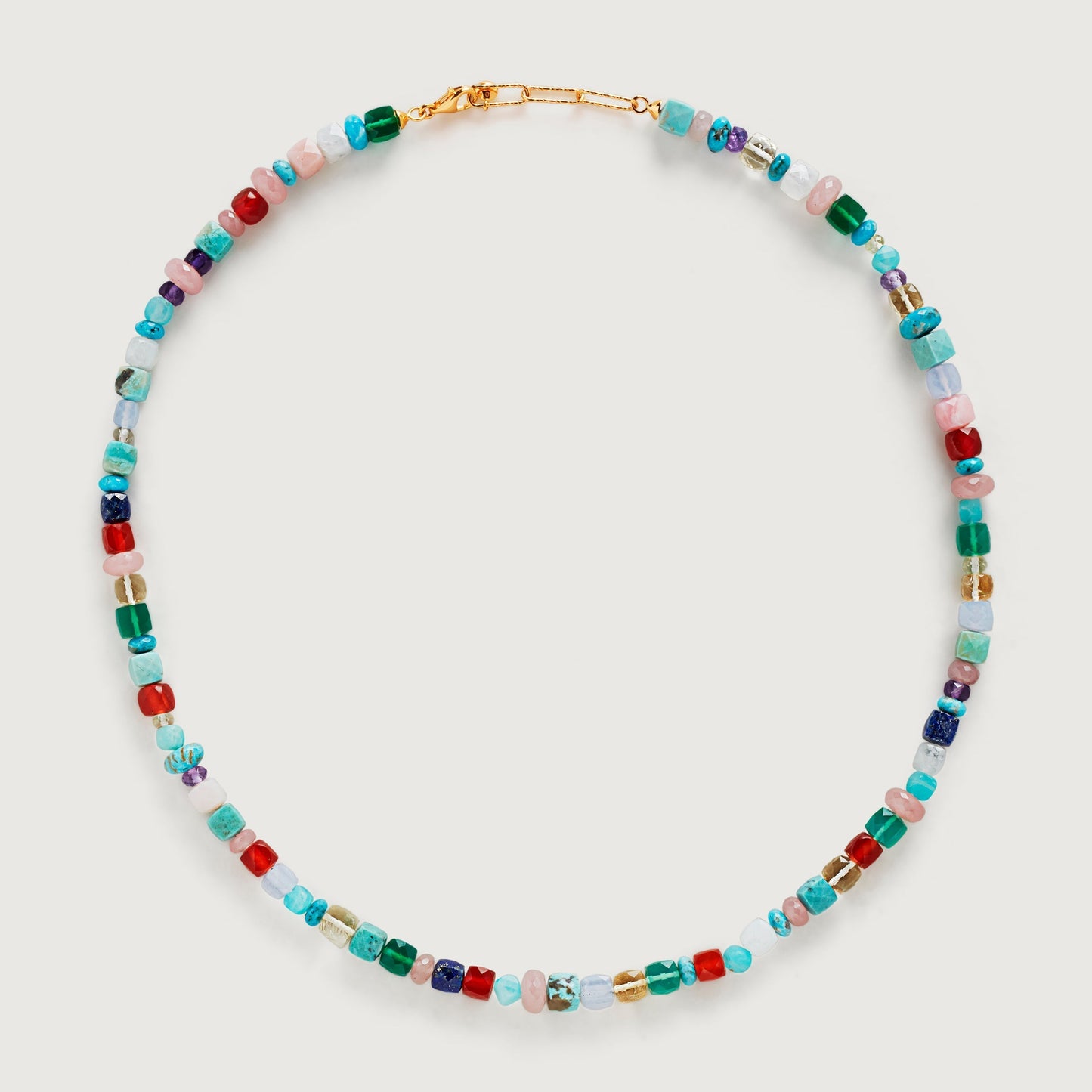 Authentic Stone Beaded Chain Necklace - Pexav