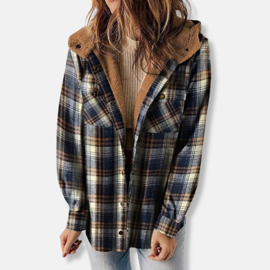 Casual Hooded Flannel Jacket - Nocini
