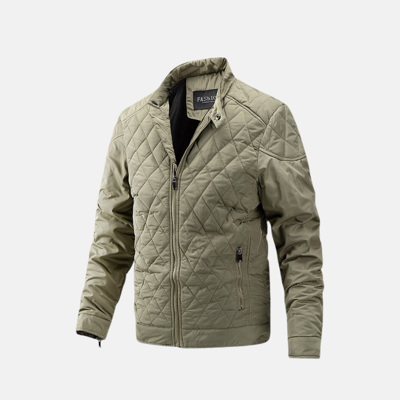 Thin Quilted Winter Jacket with Zip Front - Nocini