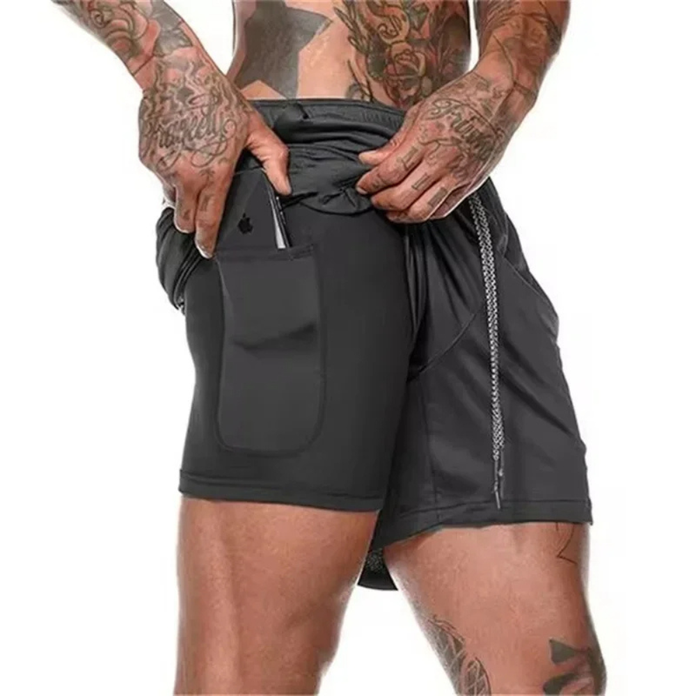 Athletic Men's 2-in-1 Sport Shorts for Active Wear
