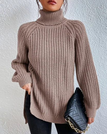 Warm Ribbed Knit Winter Sweater