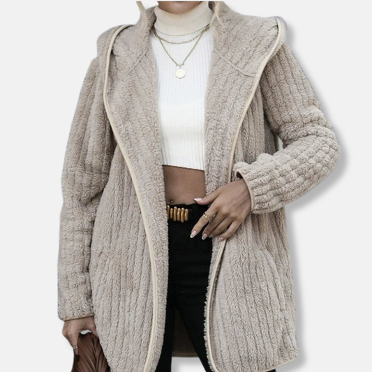 Cozy Oversized Fleece Hooded Cardigan - Nocini