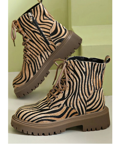 Animal Print Ankle Boots - Olytrend