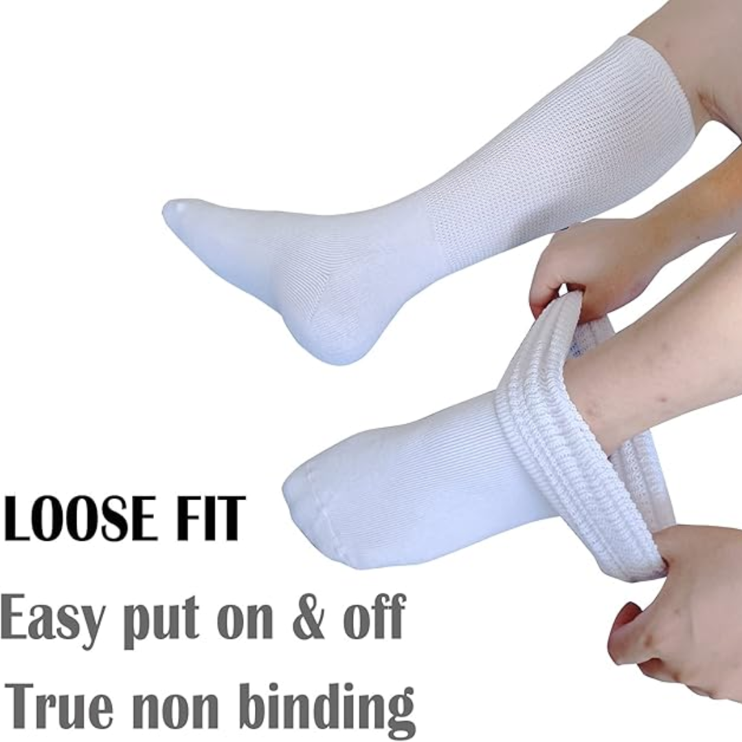 2 Pairs of Comfort Extra Wide Lymphedema & Diabetic Socks - Max-Nora Luxe