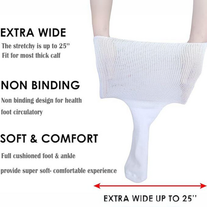 2 Pairs of Comfort Extra Wide Lymphedema & Diabetic Socks - Max-Nora Luxe