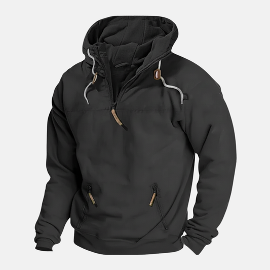 Casual Fit Zip Up Hooded Sweatshirt - Nocini