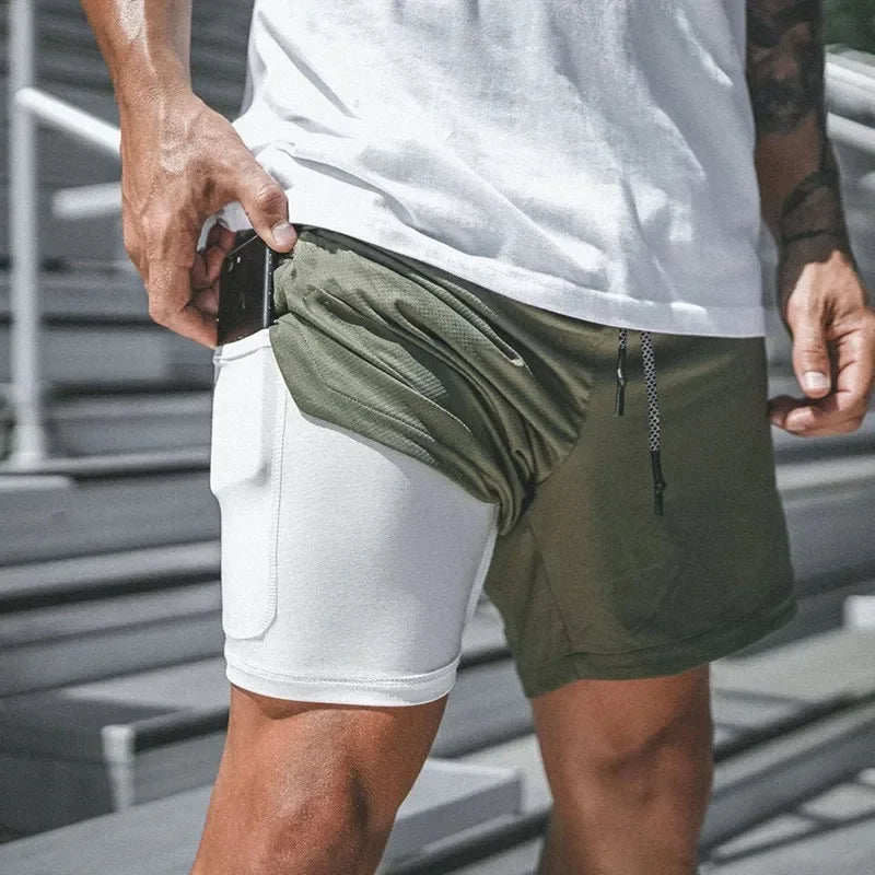Athletic Men's 2-in-1 Sport Shorts for Active Wear