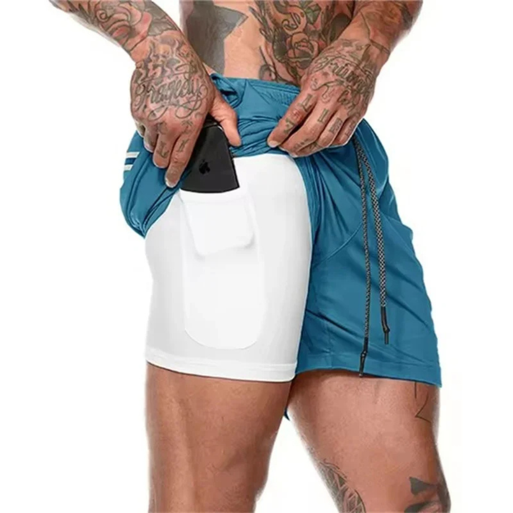 Athletic Men's 2-in-1 Sport Shorts for Active Wear
