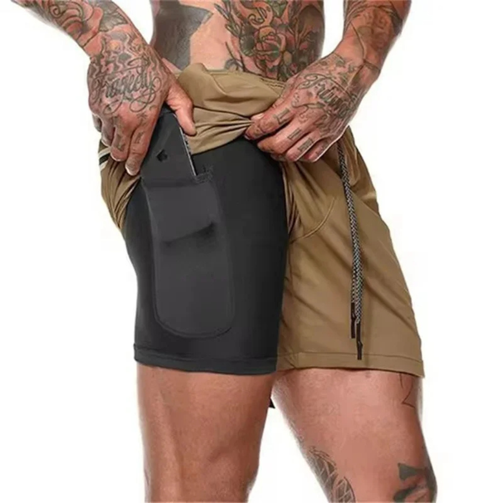 Athletic Men's 2-in-1 Sport Shorts for Active Wear
