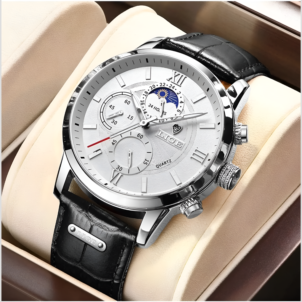 42mm Men's Simple Leather Watch Timeless and Versatile - Olytrend