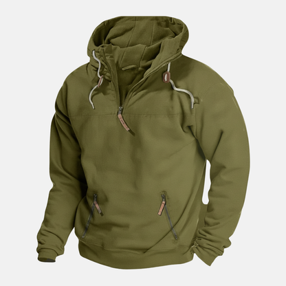 Casual Fit Zip Up Hooded Sweatshirt