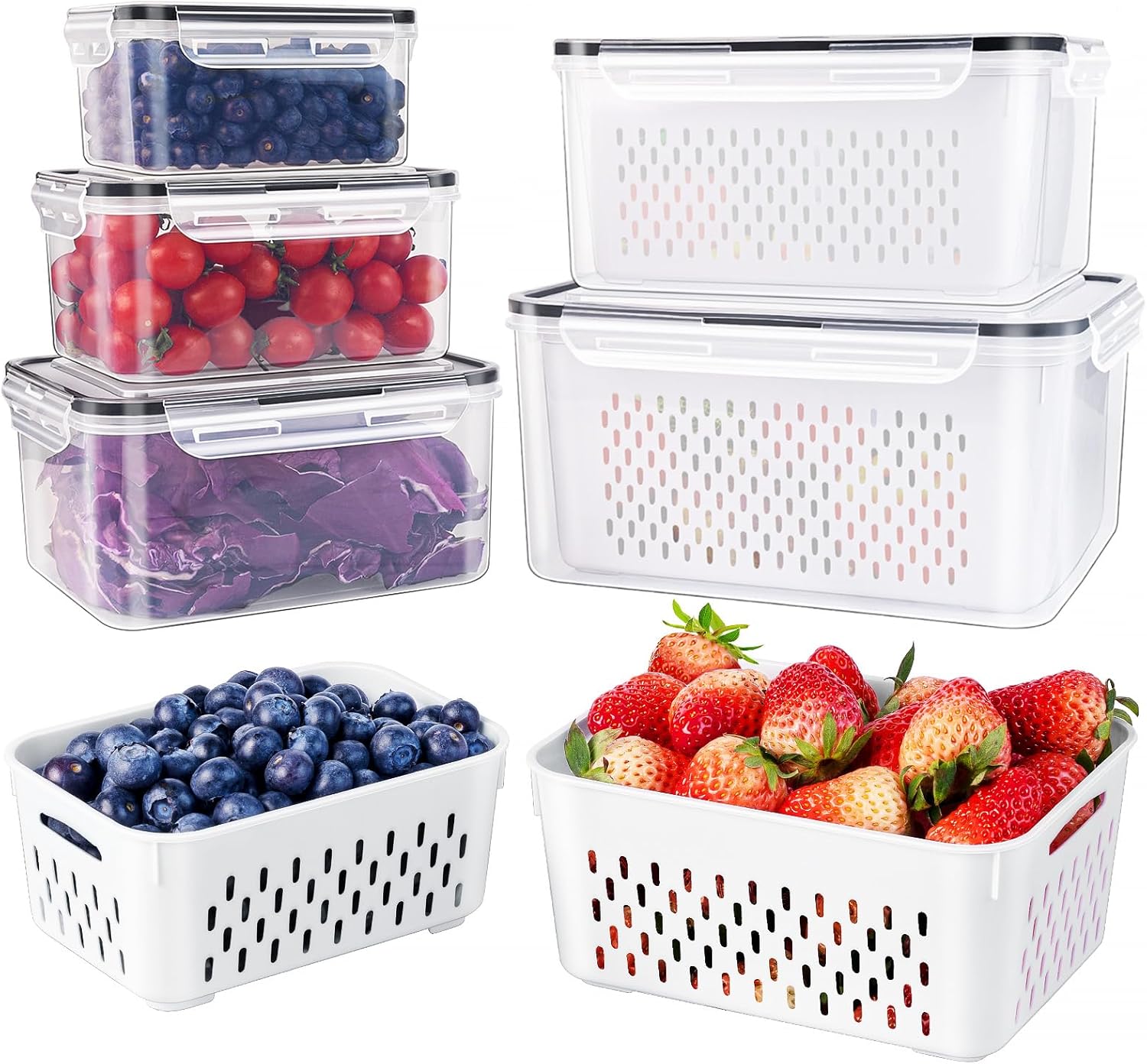 5-Piece Airtight Kitchen Container Set - FreshKeeper - Pexav