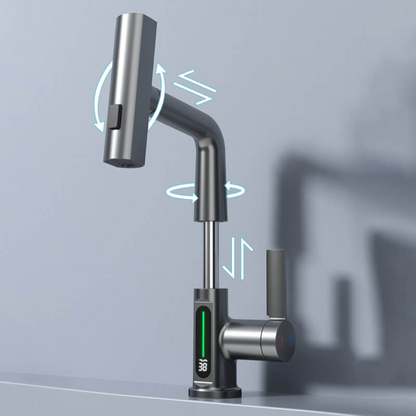Adjustable LED Waterfall Sink Faucet
