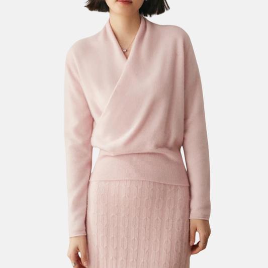 Cozy V-Neck Long Sleeve Wrap Sweater - Nocini