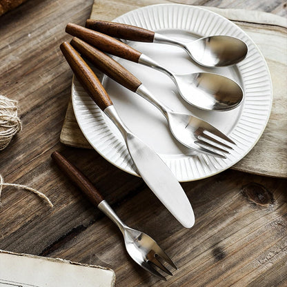 Japanese Wood Handle Flatware Set