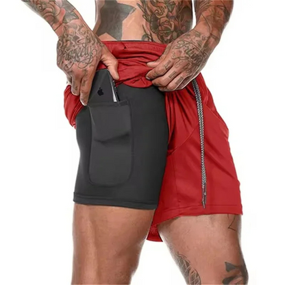Athletic Men's 2-in-1 Sport Shorts for Active Wear