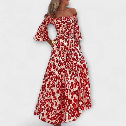 Beachy Floral Cold Shoulder Summer Dress - Nocini