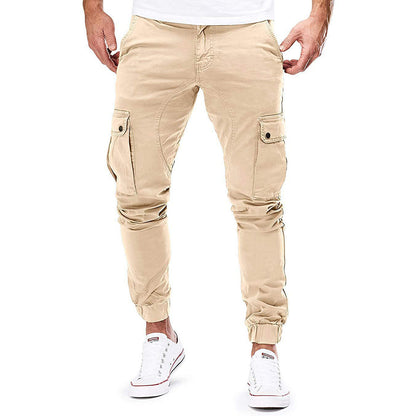 Comfortable Fit Cargo Pants | Elastic Cuffs, Solid Color
