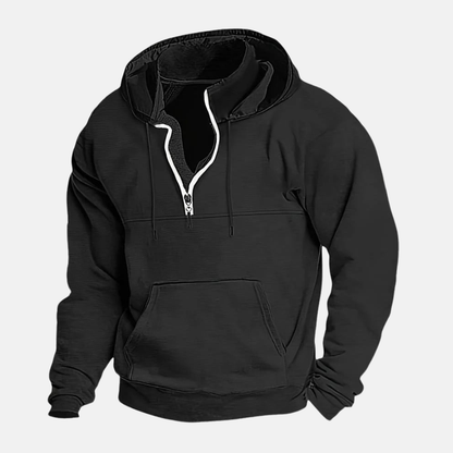 Casual Loose Fit Zip Up Hooded Sweatshirt - Nocini