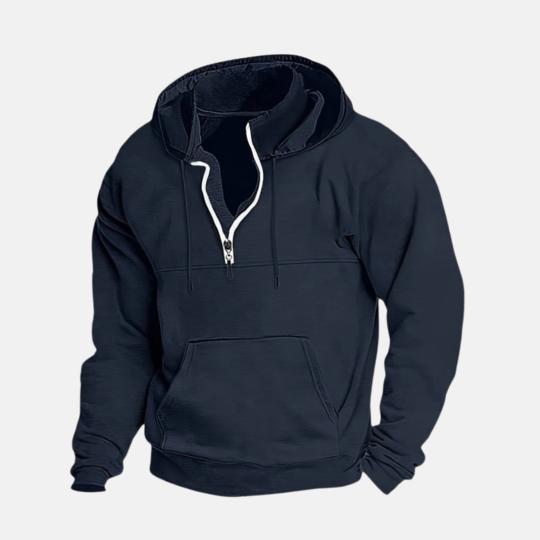 Casual Loose Fit Zip Up Hooded Sweatshirt