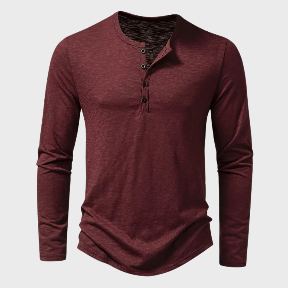 Classic Casual Long Sleeve Henley Shirt