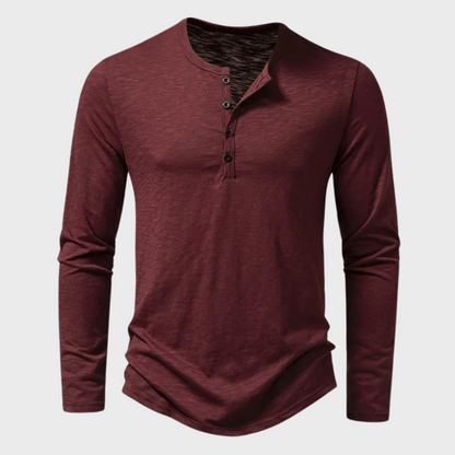Classic Casual Long Sleeve Henley Shirt