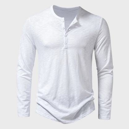 Classic Casual Long Sleeve Henley Shirt