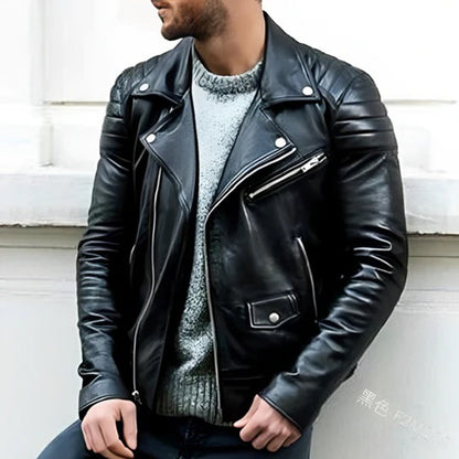 Authentic Real Leather Motorcycle Jacket - Olytrend