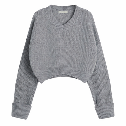 Women's Short V-Neck Knit Sweater