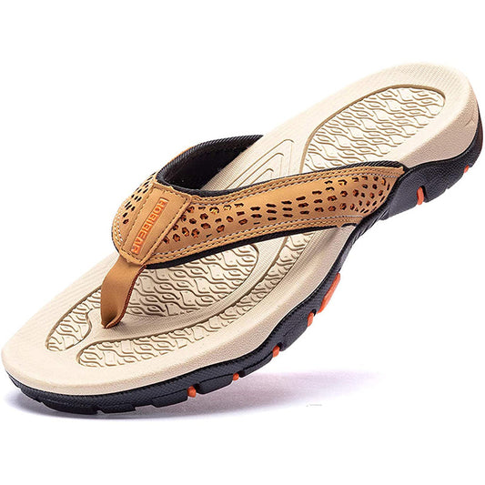 Relaxed Fit Mens Leather Sandals - Nocini