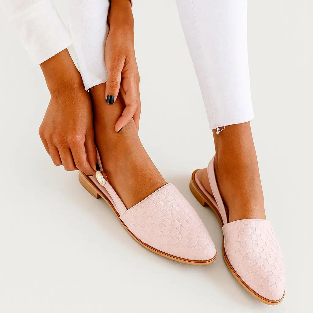 Soft Leather Slingback Flat Shoes for Daily Wear