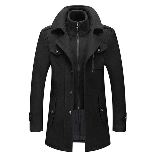 Warm Wool Knee-Length Peacoat - Nocini