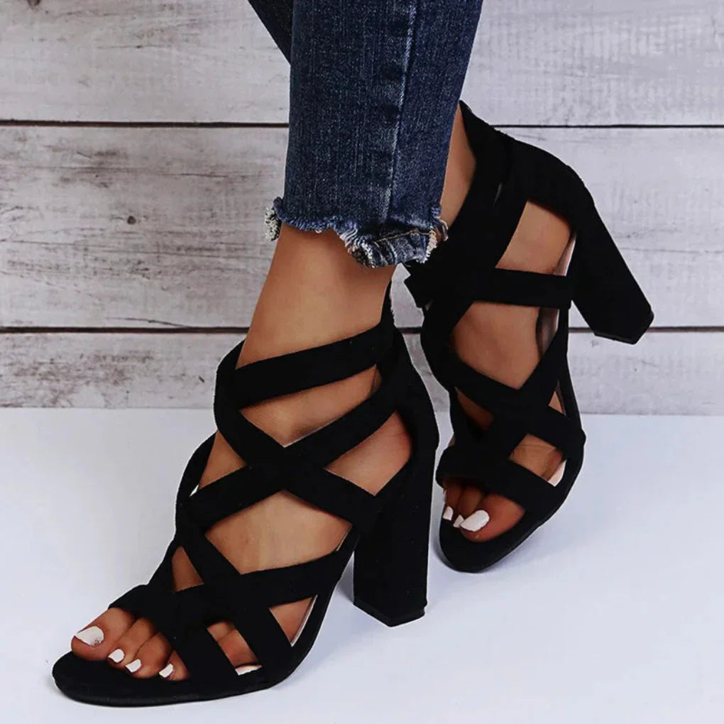 Stylish Comfortable Suede High Heels - Olytrend