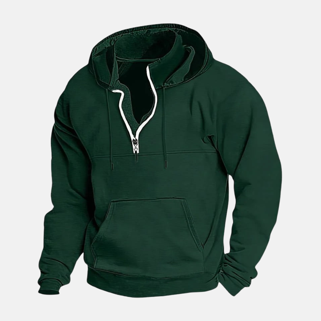 Casual Loose Fit Zip Up Hooded Sweatshirt