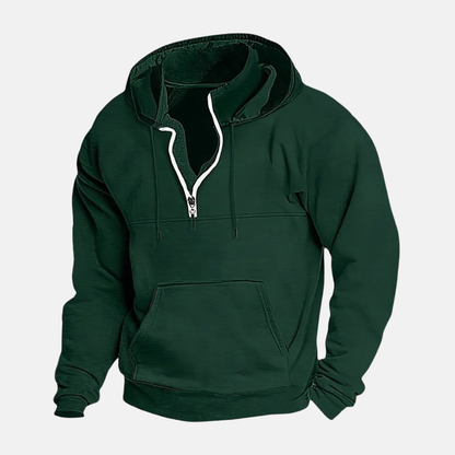 Casual Loose Fit Zip Up Hooded Sweatshirt