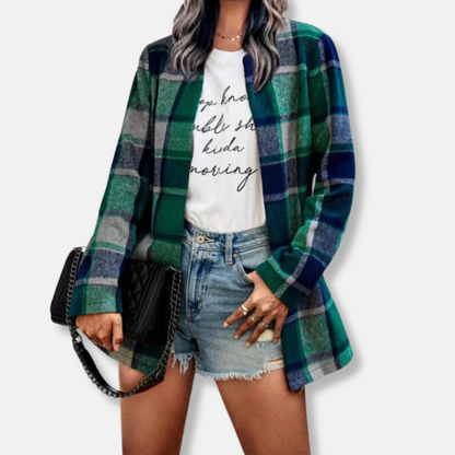 Warm Plaid Oversized Wool Coat